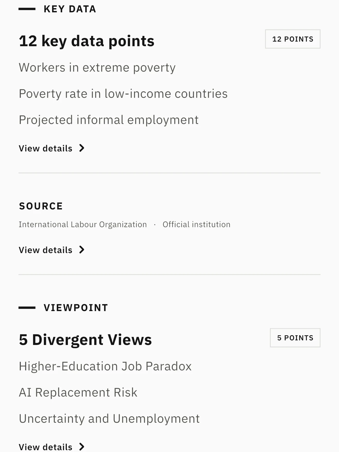 Source and boundary view with the publishing institution and a link to the original report
